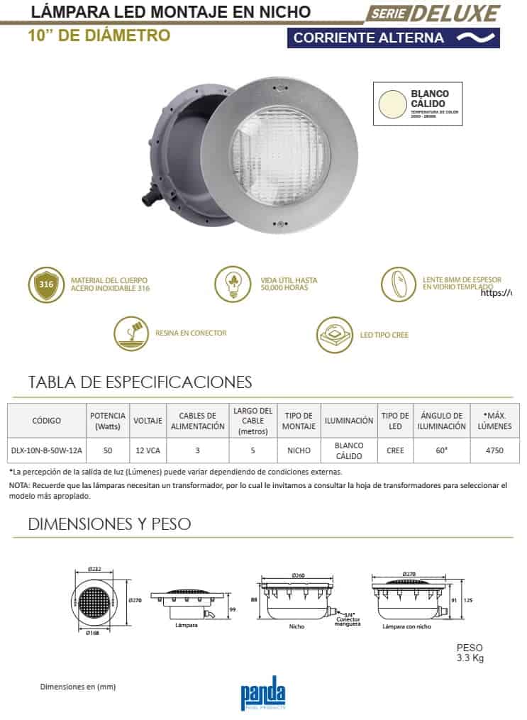 Especificaciones-lamparas-para-alberca-Deluxe-10-pulg.de-50-W