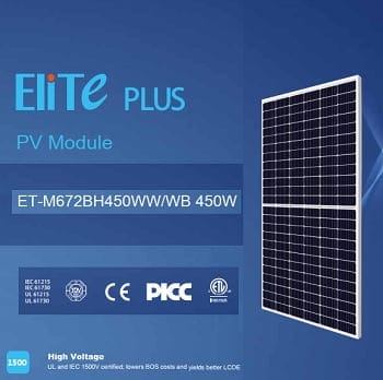 Panel solar 450W ET Solar