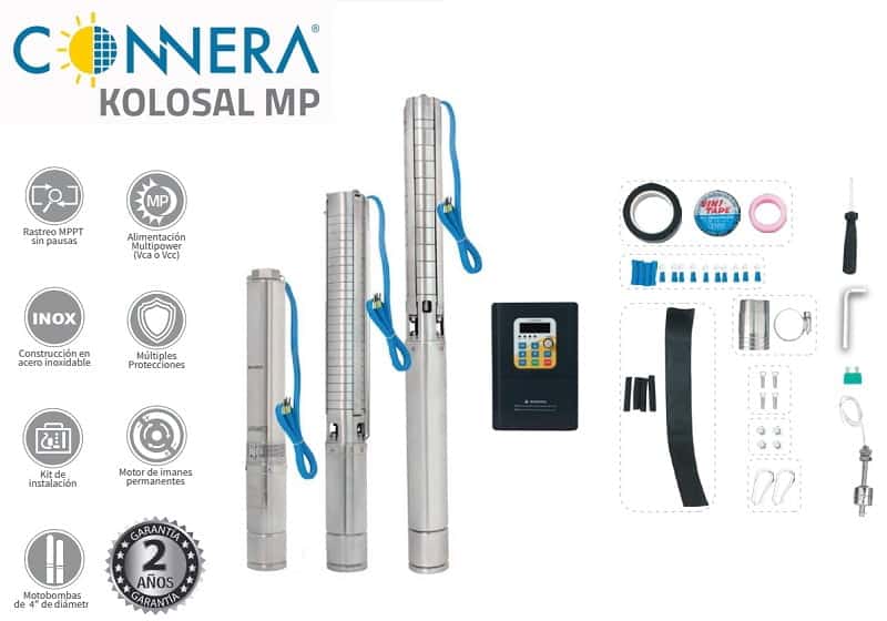 Sistema de bombeo solar sumergible Connera serie KOLOSAL MP