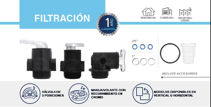 Vávulas manuales para filtro Purikor